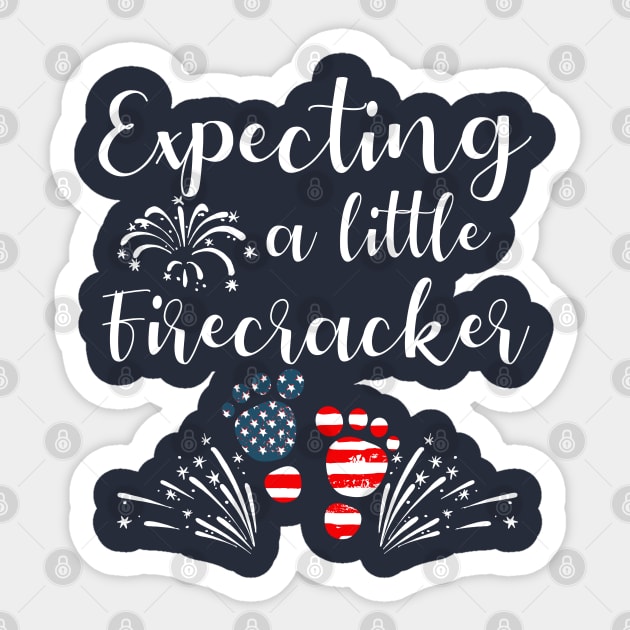 4th Of July Expecting a Little Firecracker Pregnancy Announcement Sticker by MarYouLi